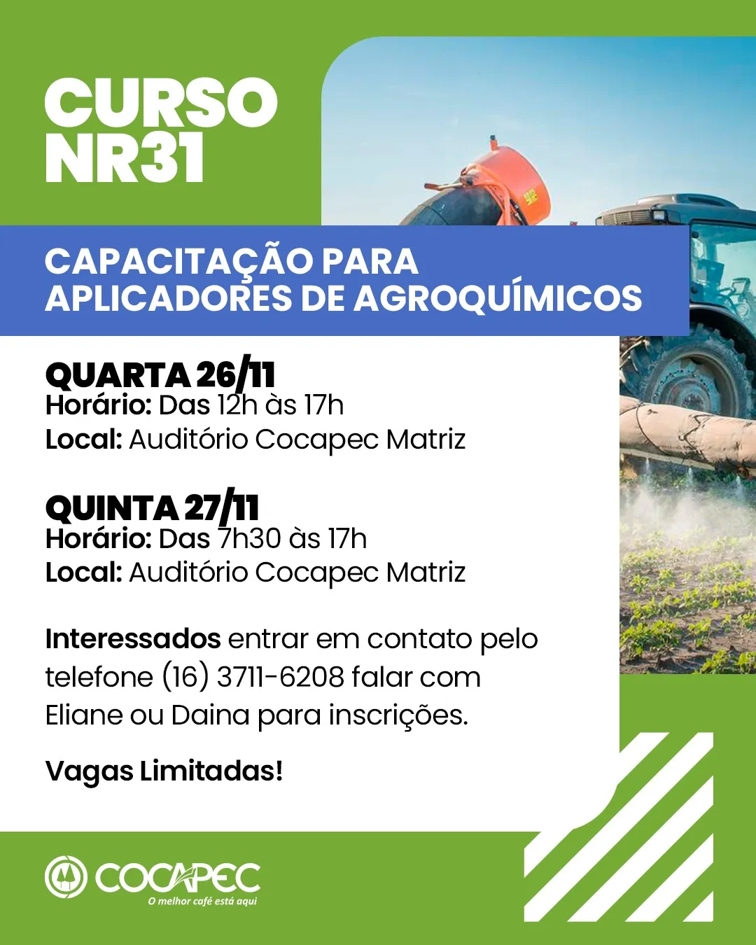 Capacitação para aplicadores Agroquímicos