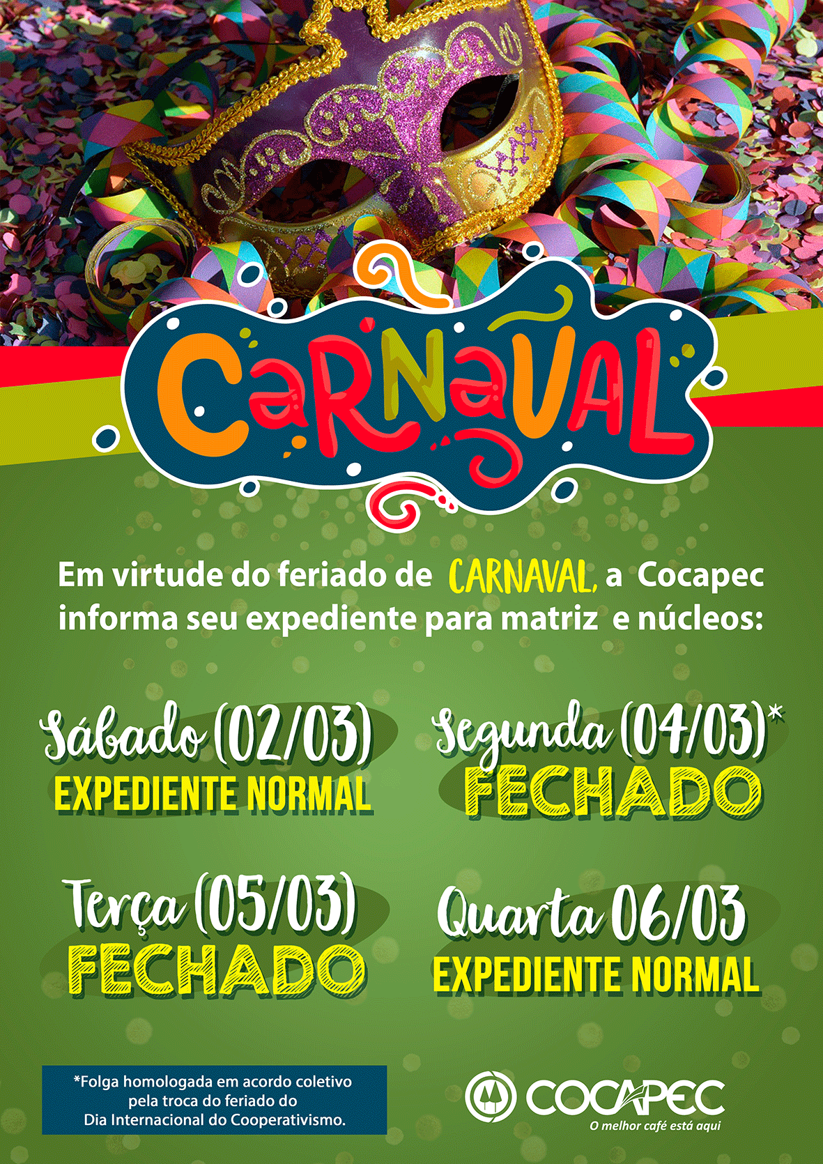 Carnaval: veja os horários de funcionamento