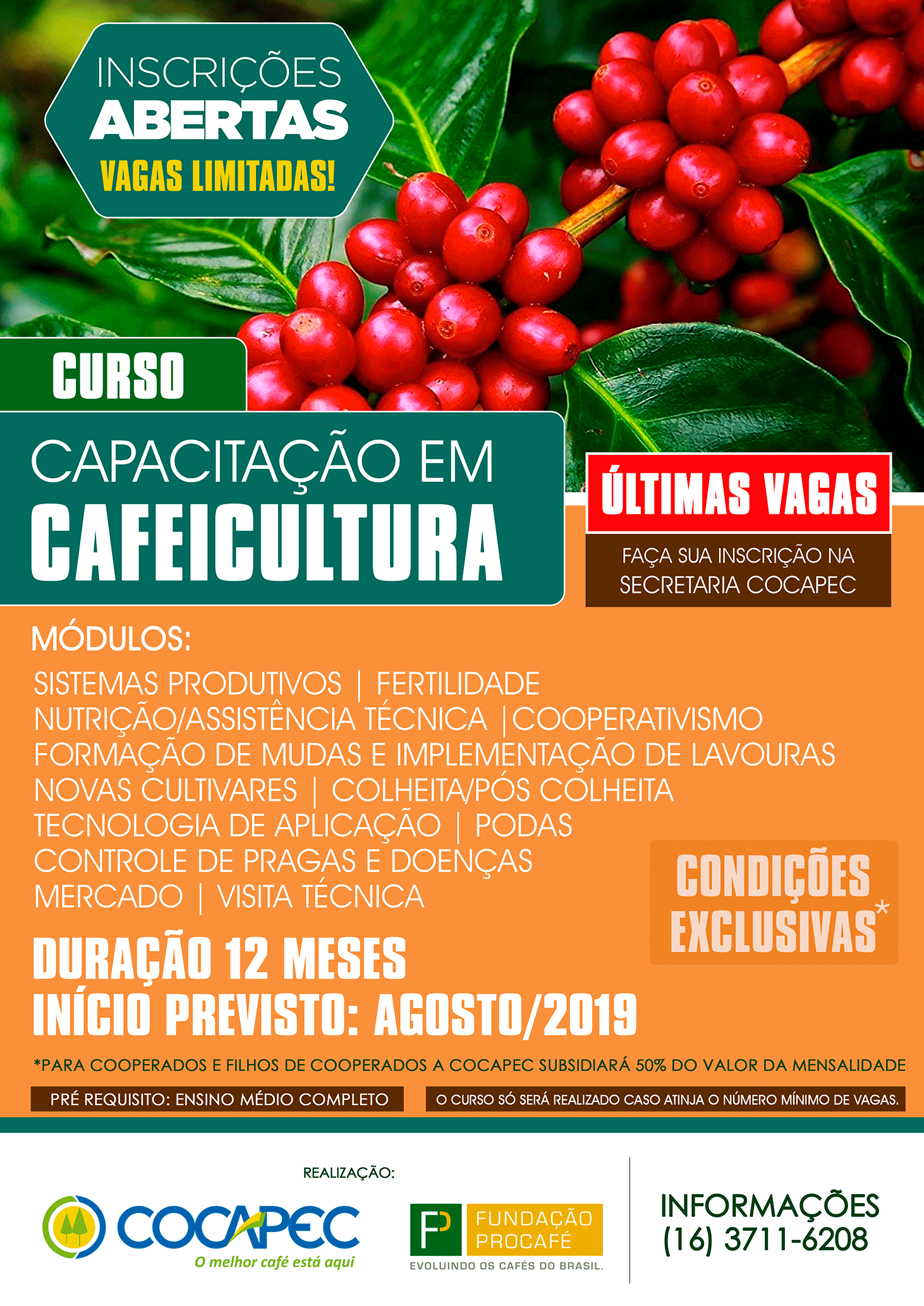 Últimas Vagas para o Curso de Capacitação em Cafeicultura