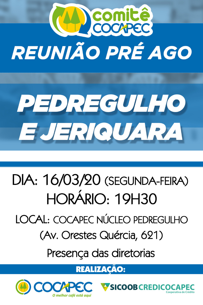 Comitê Pré-AGO acontece 2ª em Pedregulho