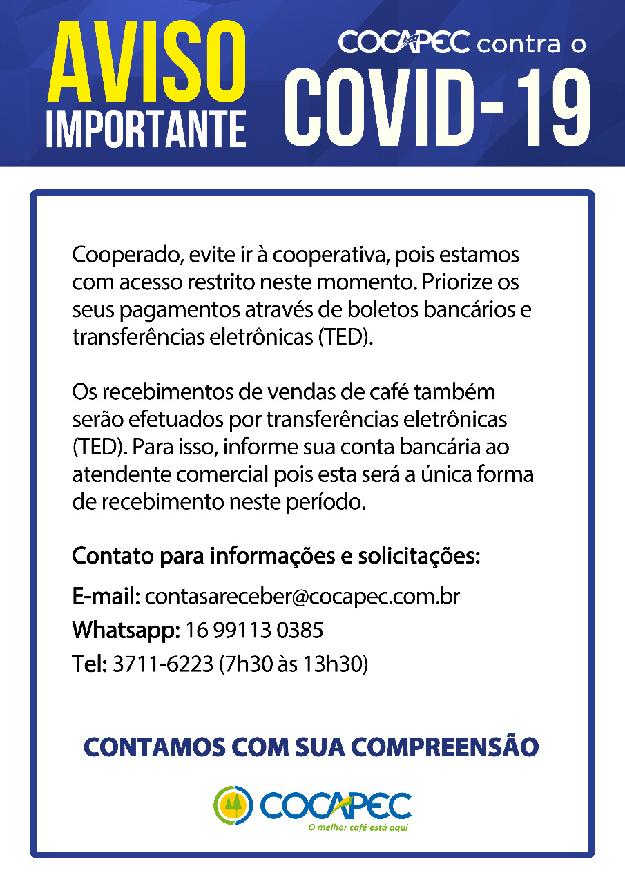 Cooperados veja como pagar e receber suas contas na Cocapec