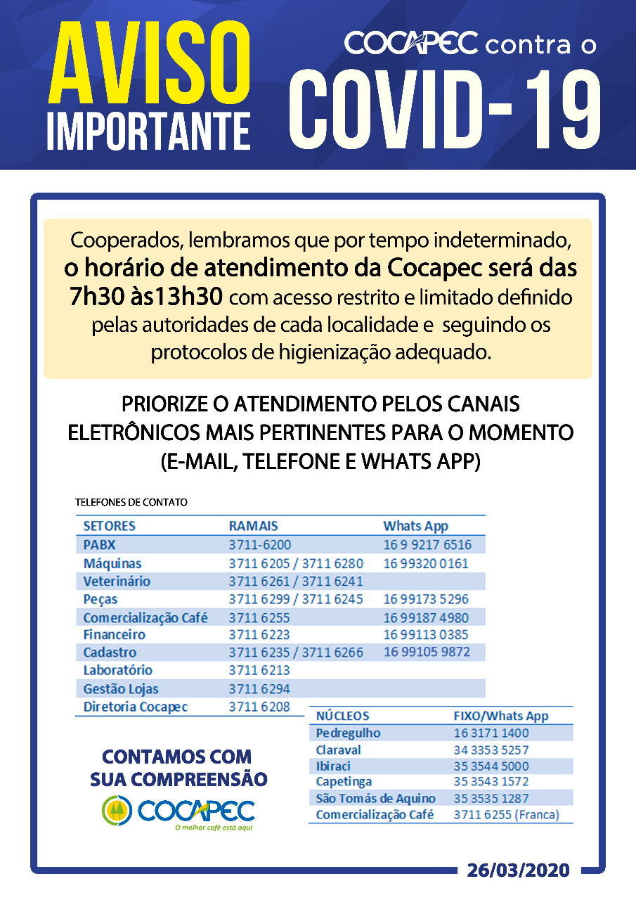 Veja os nossos horário e canais de atendimento