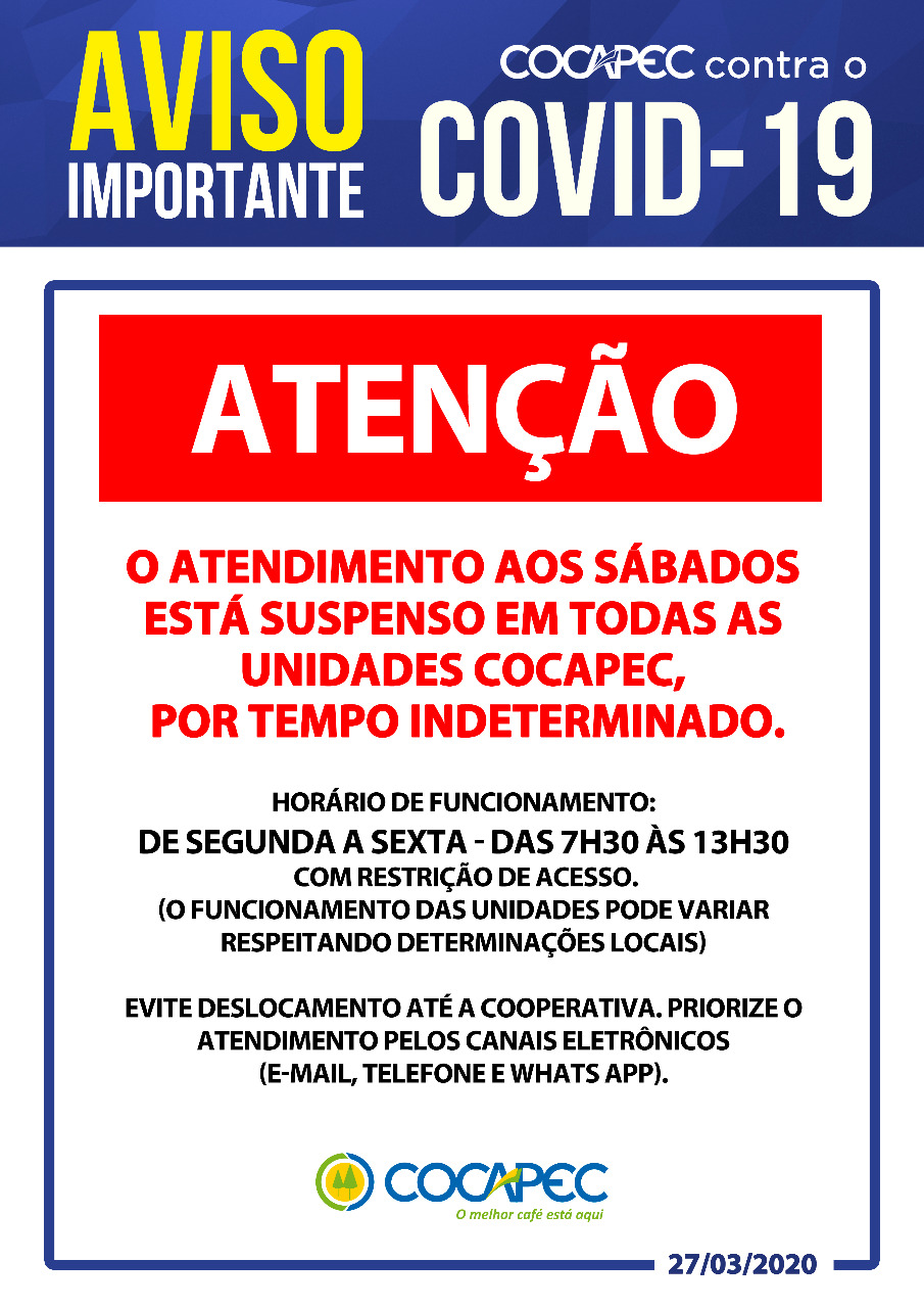 Unidades fecham aos sábados - Veja os horários de funcionamento