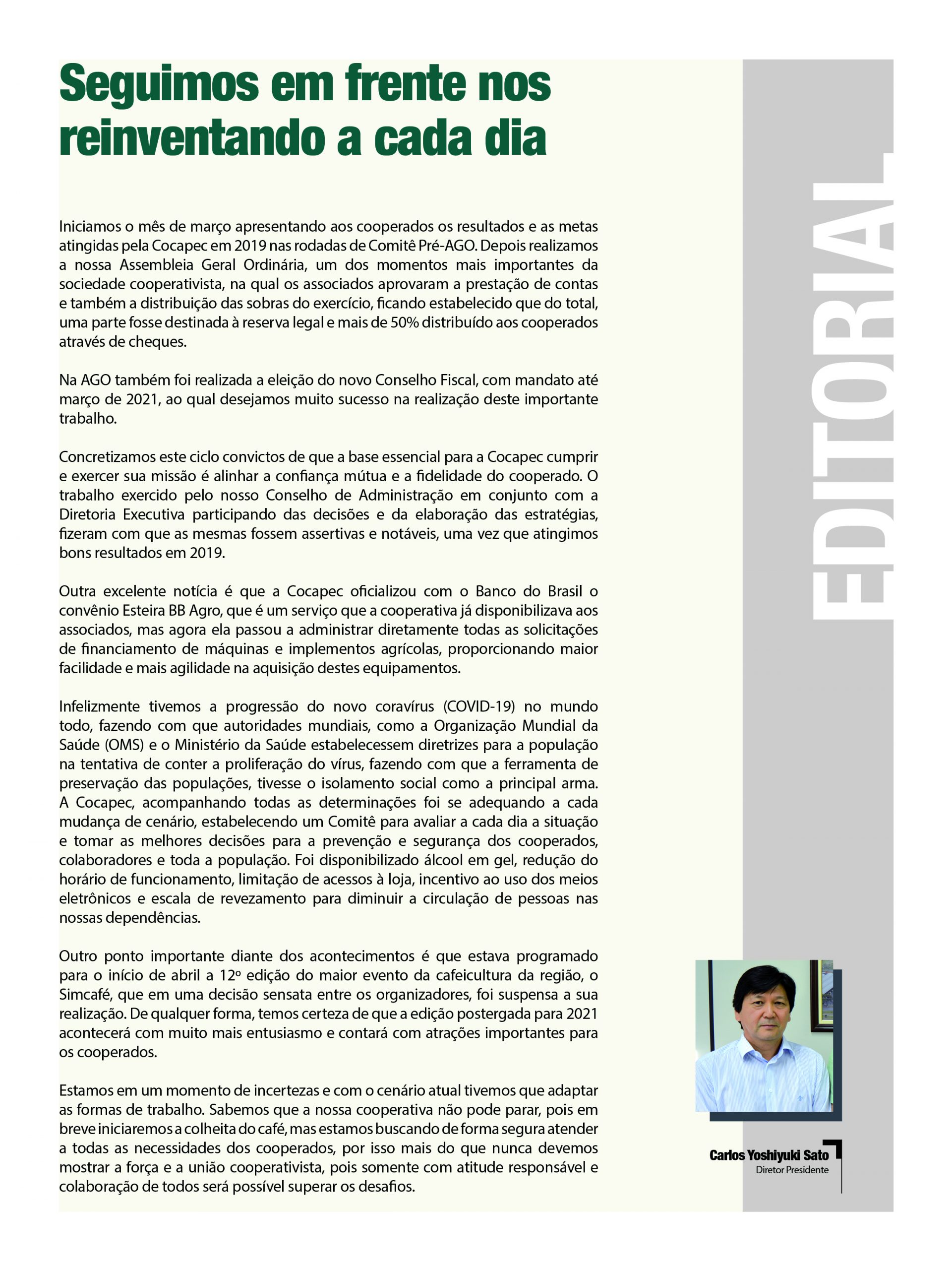 Revista Cocapec: Veja o Editorial da edição digital