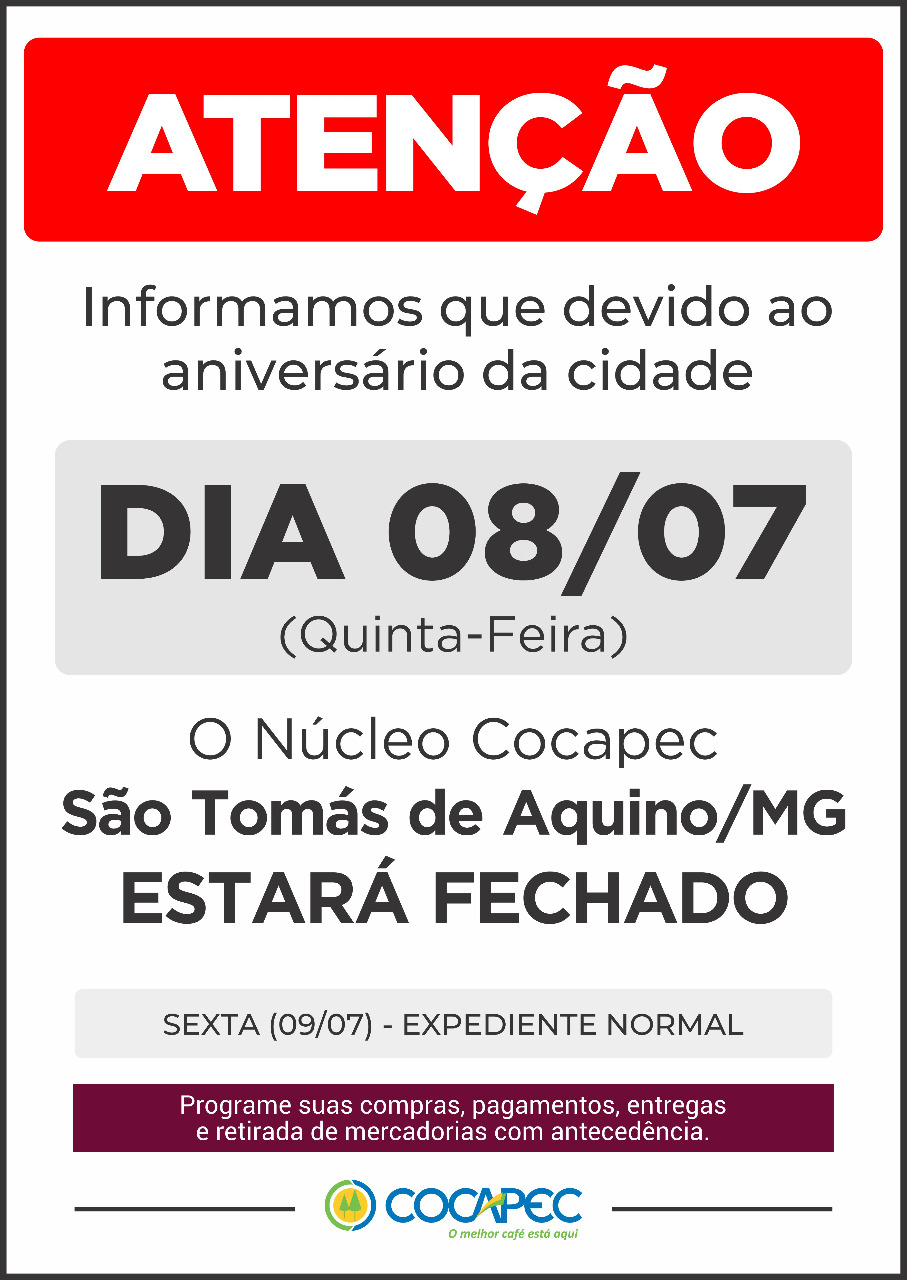 ATENÇÃO SÃO TOMÁS DE AQUINO/MG