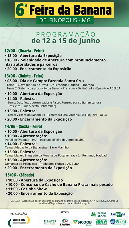 Cocapec marcará presença na 6ª Feira da Banana de Delfinópolis